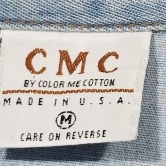 CMC Color Me Cotton Medium Top Denim Blue Light Wash Fringe Western Rodeo Ranch - Picture 4 of 8